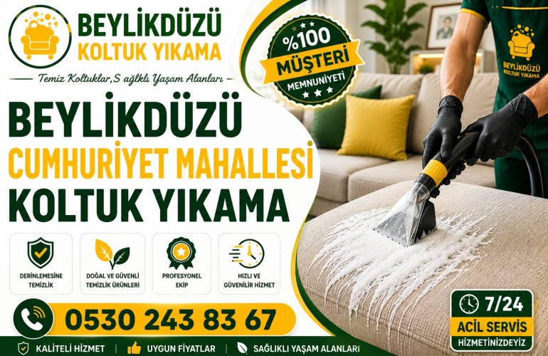 Beylikdüzü Cumhuriyet Mahallesi Koltuk Yıkama