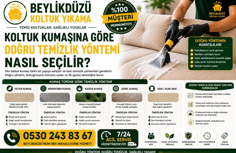 Koltuk Kumaşına Göre Doğru Temizlik Yöntemi Nasıl Seçilir?