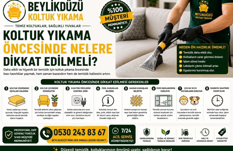 Koltuk Yıkama Öncesinde Nelere Dikkat Edilmeli?